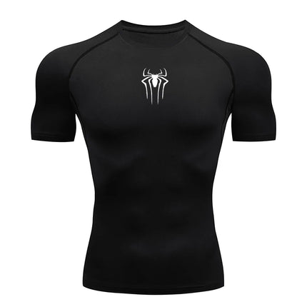 Camiseta de compresión de manga corta para hombre, ropa deportiva para correr, gimnasio, elástica, de secado rápido, 2024