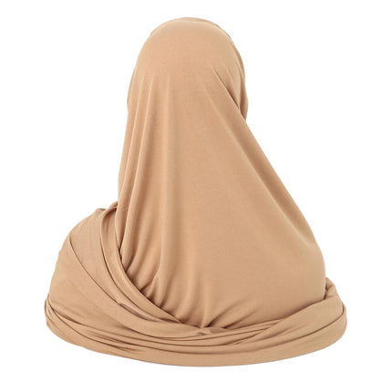 Pañuelo de cáñamo de cristal cruzado para mujer, Hijab musulmán de Color sólido, suave y elástico para la cabeza turbante, bufanda integrada