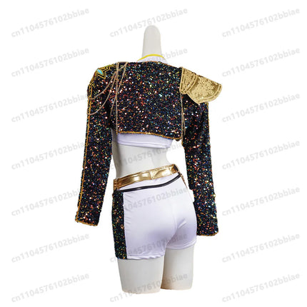 Disfraz de cazadores de demonios kpop para niños, disfraz de rumi para niñas, impresiones de rol de película, disfraces de Cosplay, disfraces de fiesta de Carnaval, conjunto Huntrix 2026