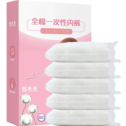 5 unids/lote de ropa interior desechable, bragas para embarazadas, calzoncillos posparto de algodón de talla grande para mujeres grandes de 2XL a 6XL