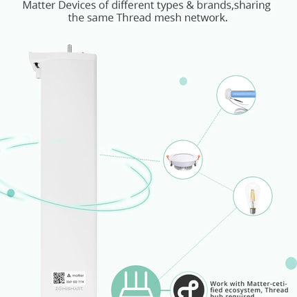 Zemismart-Motor de cortina inteligente Matter Over Thread, aplicación de Google Home, Control automático de sistema de cortina