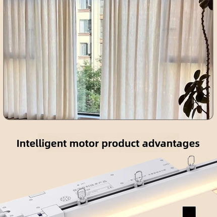 Cortinas eléctricas inteligentes con Control de voz y pista deslizante silenciosa para dormitorio, revestimientos de ventanas automáticos con luz ajustable