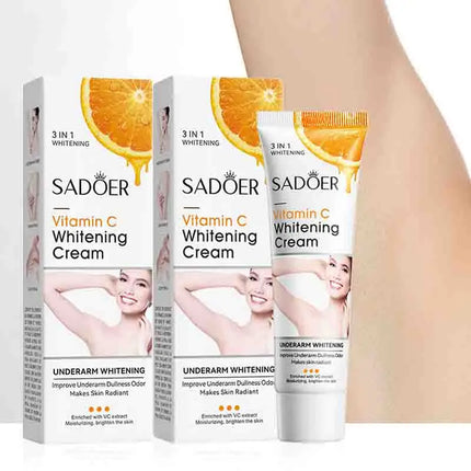SADOER loción corporal con vitamina C, crema hidratante para el cuidado del cuerpo de las axilas, nutritiva, antisecado, cremas exfoliantes suaves y tiernas, cuidado de la piel
