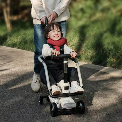 Cochecito de bebé 4 en 1, Scooter, coche yo-yo plegable para bebé de 2 a 7 años, puede sentarse y montar, carrito multifuncional para niños