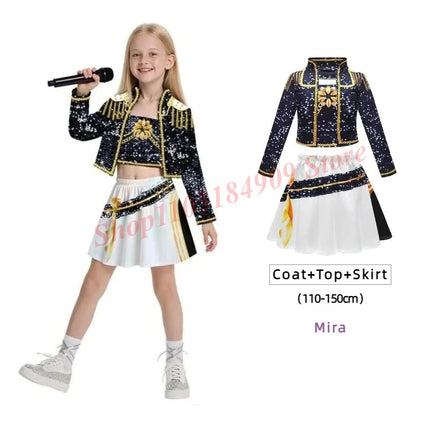 Disfraz de cazadores de demonios kpop para niños, disfraz de rumi para niñas, impresiones de rol de película, disfraces de Cosplay, disfraces de fiesta de Carnaval, conjunto Huntrix 2026