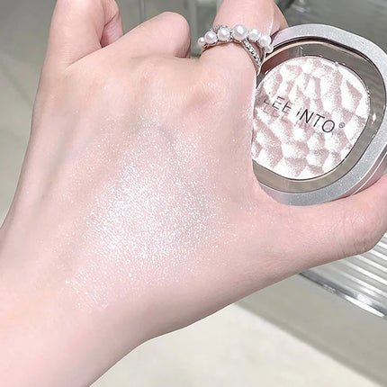 LEEINTO polvo nacarado brillante de alto brillo que ilumina el disco de sombra de ojos de maquillaje