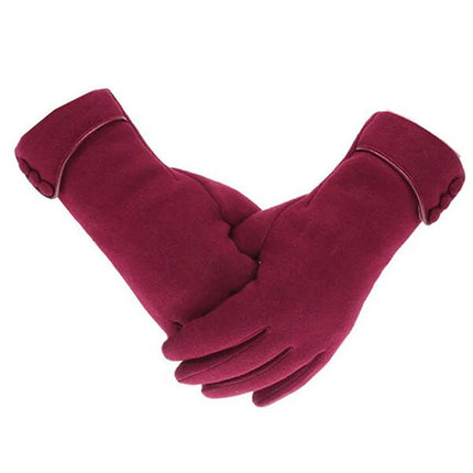 Nuevos guantes cálidos de Otoño Invierno para mujer, guantes térmicos con forro polar y dedos completos, guantes cálidos de algodón para pantalla táctil para mujer