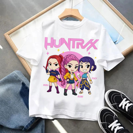 Kpop Demon Hunters-ropa para niños, camiseta de manga corta, camiseta Kpop Demon Hunters Tiger Harajuku, regalo para niños y niñas