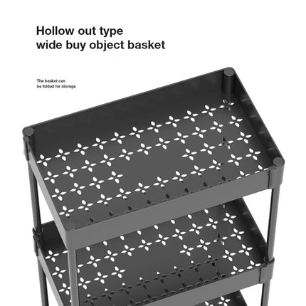 4-storey kitchen floor storage rack 1pc, multi-storey storage rack with wheels next to the bed of the living room and bedroom, living room and kitchen cart