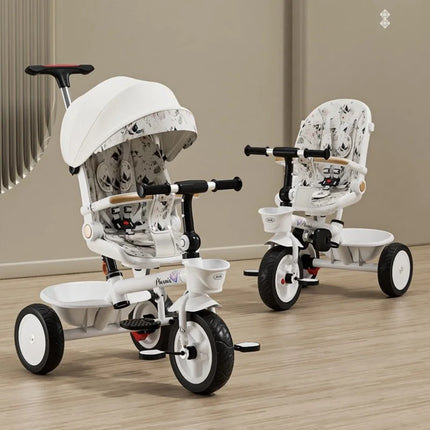 Trciclos de bebé, cochecito triciclo multifuncional 4 en 1 de alta calidad para niños de 2 a 4 años, regalos gratis para usted