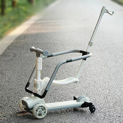Cochecito de bebé 4 en 1, Scooter, coche yo-yo plegable para bebé de 2 a 7 años, puede sentarse y montar, carrito multifuncional para niños