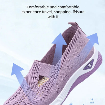 Zapatos de mujer, zapatillas transpirables de Color sólido, zapatillas informales de verano para mujer, zapatos informales de punto bajos, zapatos para mamá