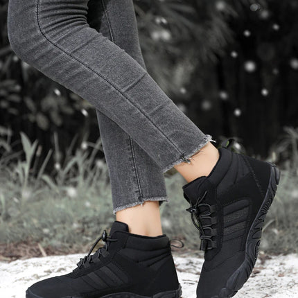 Zapatos impermeables de invierno para hombre y mujer, botas de nieve de algodón, cálidas, forradas de piel, Unisex, para caminar, senderismo y al aire libre