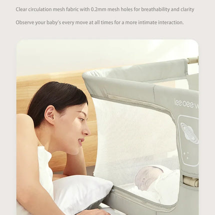 Cama de cuna plegable de doble uso para niños pequeños, cuna para dormir, barandilla para bebé, protección de seguridad, cunas de cabecera fáciles de instalar