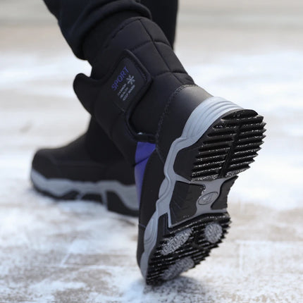 Botas de nieve para exteriores para niños, zapatos deportivos cómodos y cálidos de alta calidad, botas de algodón a la moda, zapatos de felpa antideslizantes para Otoño e Invierno