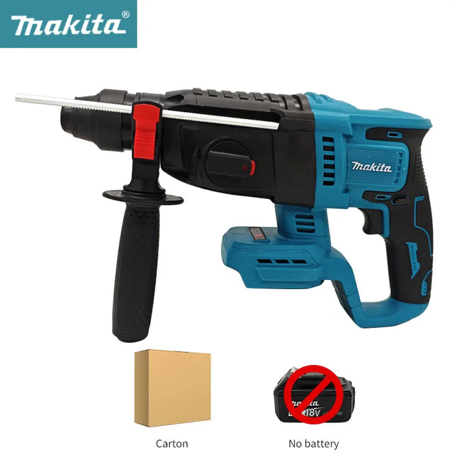 Makita – Martillo Perforador Inalámbrico 18V sin Escobillas (26 mm) | Herramienta Eléctrica Original con Batería de Litio
