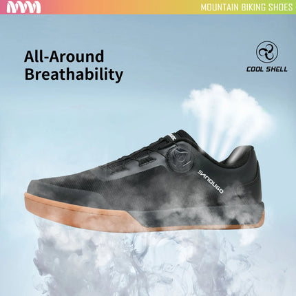 Zapatos de bicicleta de montaña Sandugo MTB para ciclismo XC/Enduro/DH, estabilidad del sistema de dial de encaje de velocidad (pedal plano/versión sin enganche)