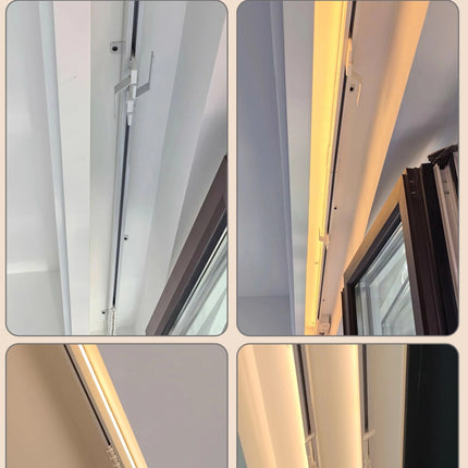 Cortinas eléctricas inteligentes con Control de voz y pista deslizante silenciosa para dormitorio, revestimientos de ventanas automáticos con luz ajustable