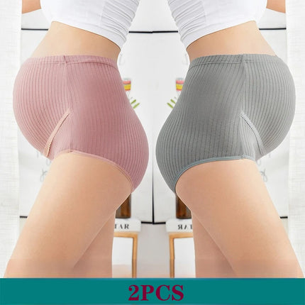 Ropa interior cómoda sin huellas para mujeres embarazadas, algodón puro, cintura alta y soporte ajustable para el vientre durante el embarazo