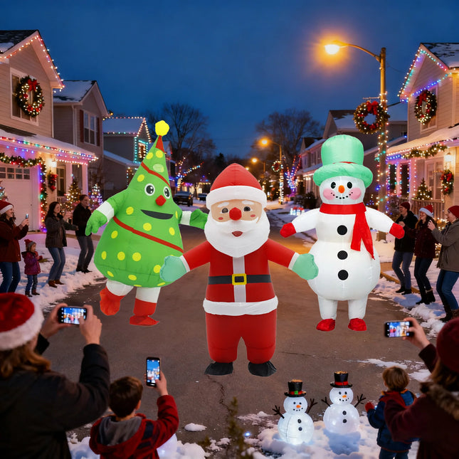 Disfraces inflables divertidos de Navidad hombre de jengibre Santa Claus elfo muñeco de nieve árbol pingüino adulto chico Halloween fiesta de Carnaval