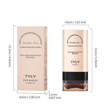 TVLV borrador base maquillaje en barra 20g, con pincel para iluminar la piel base líquida, corrector de maquillaje duradero