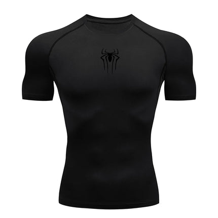 Camiseta de compresión de manga corta para hombre, ropa deportiva para correr, gimnasio, elástica, de secado rápido, 2024