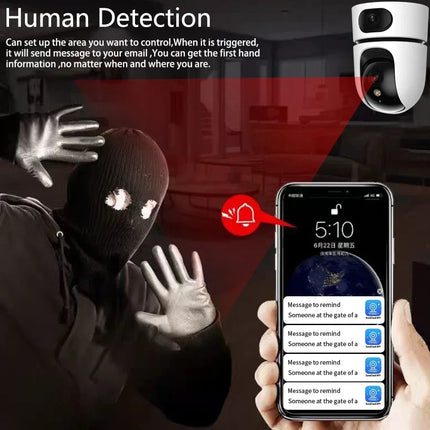 Cámara IP WiFi 4K con Zoom 10X, lente Dual, seguimiento automático para el hogar inteligente, cámara CCTV, cámara de vigilancia inalámbrica, cámara de seguridad para Monitor de bebé