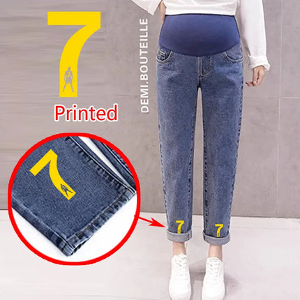 Pantalones abdominales para embarazo, pantalones vaqueros para novio, pantalones de maternidad para mujeres embarazadas, ropa, pantalones de cintura alta, pantalones vaqueros sueltos
