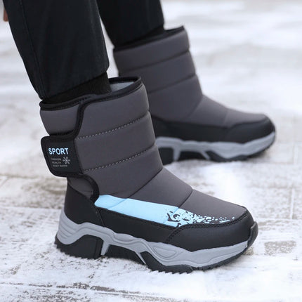 Botas de nieve para exteriores para niños, zapatos deportivos cómodos y cálidos de alta calidad, botas de algodón a la moda, zapatos de felpa antideslizantes para Otoño e Invierno