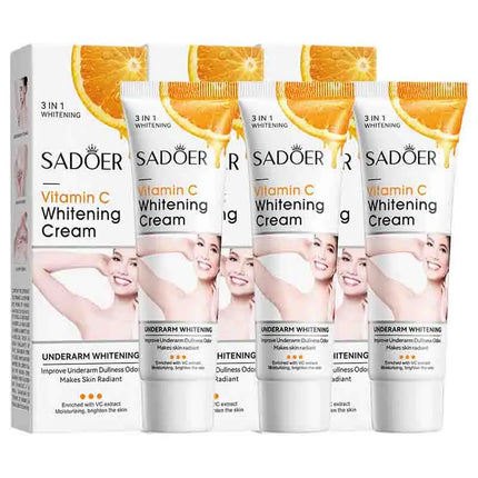 SADOER loción corporal con vitamina C, crema hidratante para el cuidado del cuerpo de las axilas, nutritiva, antisecado, cremas exfoliantes suaves y tiernas, cuidado de la piel