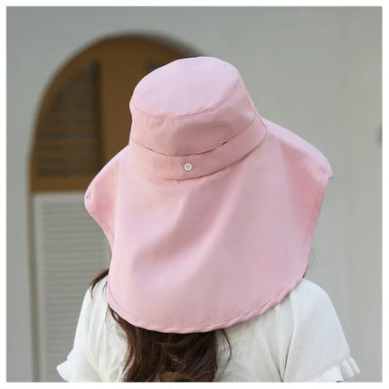Sombrero de cubo para el sol al aire libre para mujeres y niñas, sombrero de pesca, sombrero de cubo de ala ancha con cubierta para el cuello, gorra de Safari con protección UPF 50+