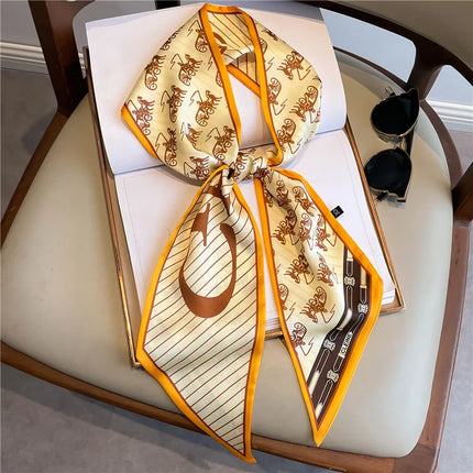 Nuevo Pañuelo de Seda Estrecho 14x147 cm – Versátil y Elegante para Mujer