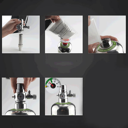 Kit de sistema generador de CO2 para acuario, cilindro generador de CO2 de acero inoxidable, Kit de Reactor de dióxido de carbono para plantas y peces