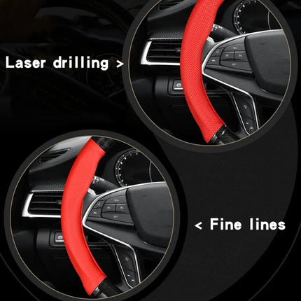 Protector Universal para volante de coche, fibra de carbono, cuero, tridimensional, antideslizante, tonto y accesorios de moda para coche