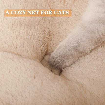 Cama de felpa de terciopelo para gatos, cesta para gatos, casa anidada, saco de dormir, perrera, camas cálidas de invierno, cojín para perros pequeños legowisko dla kota