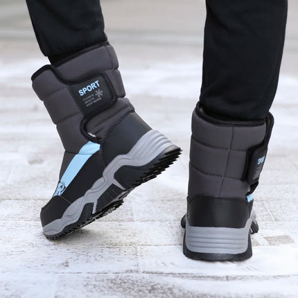 Botas de nieve para exteriores para niños, zapatos deportivos cómodos y cálidos de alta calidad, botas de algodón a la moda, zapatos de felpa antideslizantes para Otoño e Invierno