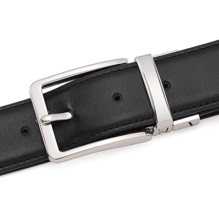 Cinturones reversibles con hebilla para hombre, cinturón masculino de cuero auténtico para hombre, correa de cintura para pantalones vaqueros de moda de diseñador de alta calidad, negocios de lujo