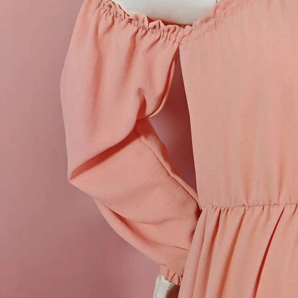 Vestido de sesión de fotos de maternidad: vestido sexy con hombros descubiertos, mangas abullonadas juguetonas y ropa con abertura para piernas para fotografía de mujeres embarazadas