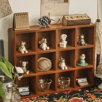 Estante de Pared de Madera con 16 Rejillas – Organizador Decorativo para Hogar, Dormitorio o Lavandería