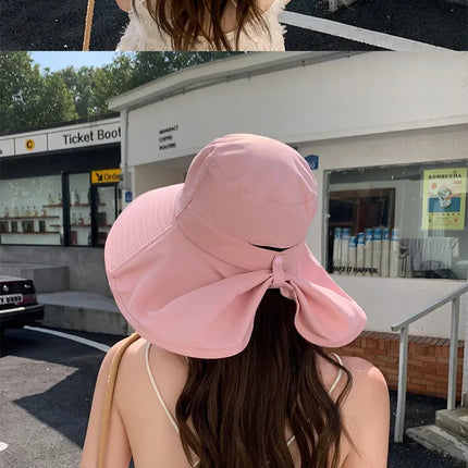 Sombrero de cubo para el sol al aire libre para mujeres y niñas, sombrero de pesca, sombrero de cubo de ala ancha con cubierta para el cuello, gorra de Safari con protección UPF 50+
