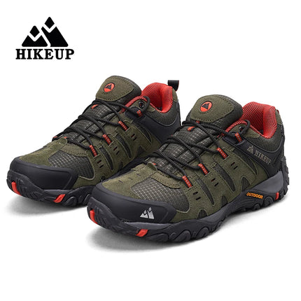 Zapatos de senderismo HIKEUP para hombre, zapatos de exterior de piel de ante, zapatillas tácticas resistentes al desgaste para senderismo, caminar y cazar