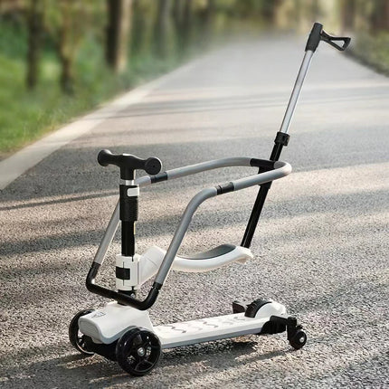 Cochecito de bebé 4 en 1, Scooter, coche yo-yo plegable para bebé de 2 a 7 años, puede sentarse y montar, carrito multifuncional para niños