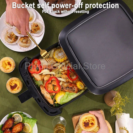 Horno Freidora de Aire Inteligente 6L – 1400W | Circulación de Aire Caliente 360° | Ventana Transparente | Cocina Saludable y de Gran Capacidad