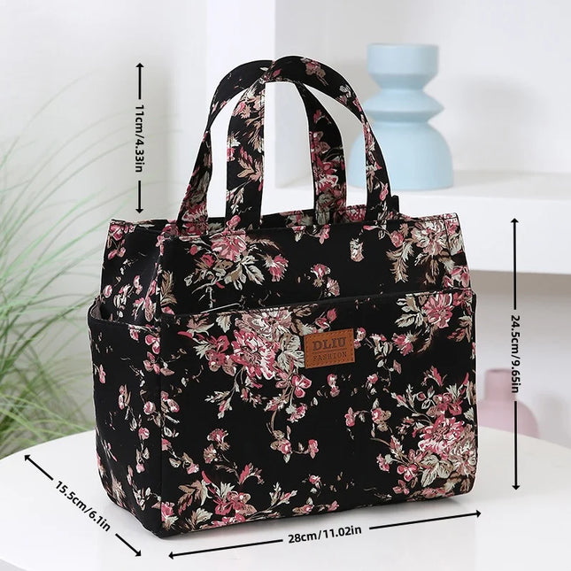 Nuevo bolso artístico de tela gruesa de gran capacidad, fiambrera de trabajo minimalista, bolsa de almacenamiento adecuada para ir de compras, usos varios