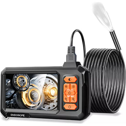 Cámara Endoscopio Industrial 1080P – Boroscopio con Pantalla IPS HD de 4.3”, Cable Semirrígido de 5 m, 8 LED Ajustables, Resistencia al Agua IP67, Ideal para Tuberías, Automoción y Uso Industrial