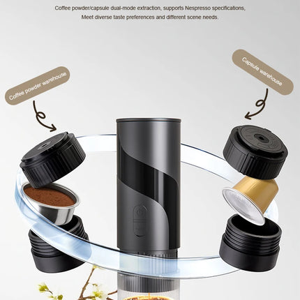 Cafetera eléctrica portátil de 20 BAR, molinillo de café 2 en 1, cafetera de viaje para coche y hogar, Camping al aire libre