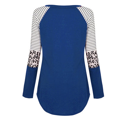 Blusa de lactancia de manga larga de maternidad para mujer, Tops de Color Patchwork para lactancia