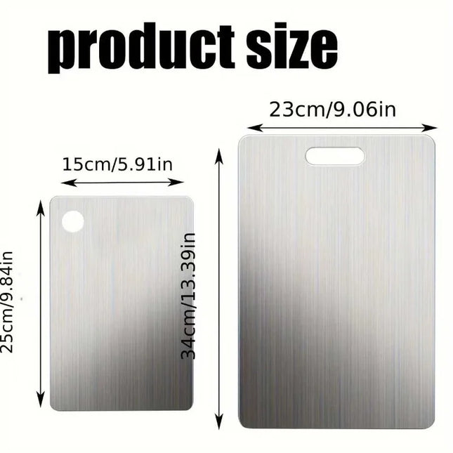 2pcs Stainless Steel Cutting Board Set - Heavy Duty Non-Slip for Meat & Vegetables | BPA Free & Rust Proof