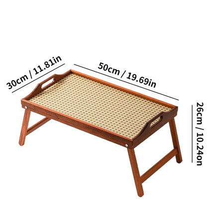Bandeja de cama plegable de madera ergonómica con soporte para tableta, escritorio multiusos para pacientes de recuperación/sofá cama de oficina 19,7x11,8