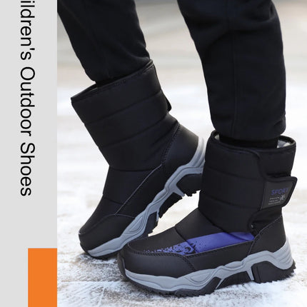 Botas de nieve para exteriores para niños, zapatos deportivos cómodos y cálidos de alta calidad, botas de algodón a la moda, zapatos de felpa antideslizantes para Otoño e Invierno